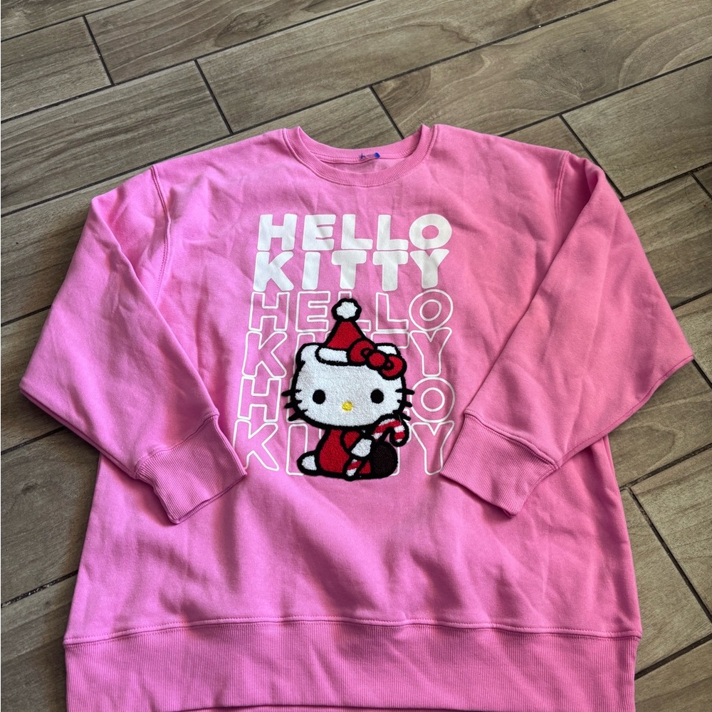 Women’s Hello Kitty Pink Sweatshirt with Festive Design
